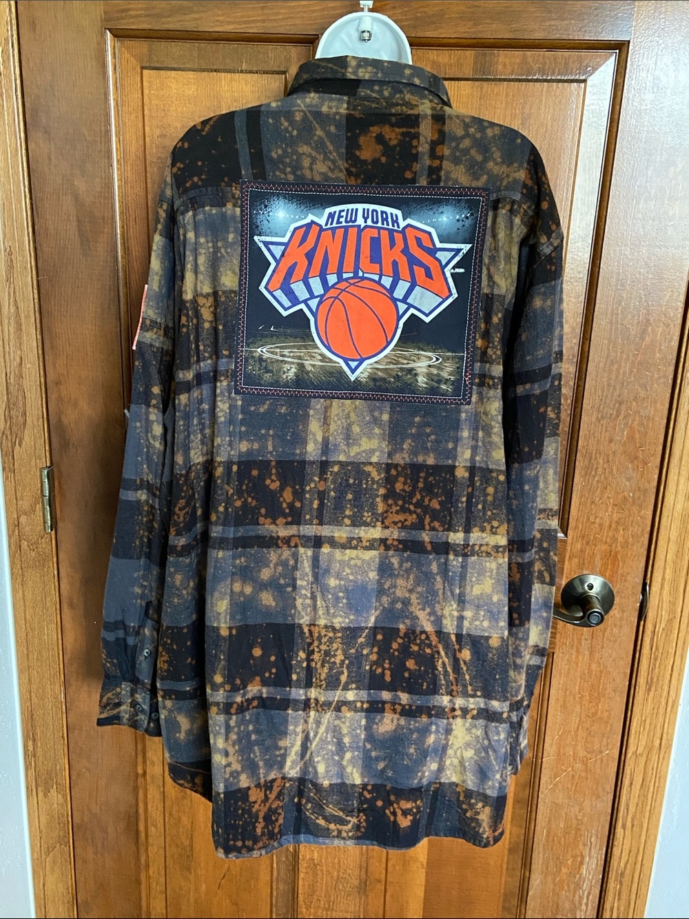 Angry Minnow Flannel Co Distress Upcycle flannel New York Knicks Size 3X